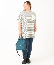 OLEIV41089 eur3(エウルキューブ) 【大きいサイズ】胸ポケット付きTシャツチュニック アイボリー(80)