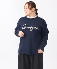 OLFAA07069 eur3(エウルキューブ) 【WEB先行販売】【大きいサイズ/a.v.v×eur3】ロゴニット ネイビー(57)