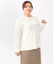 OLFAA07069 eur3(エウルキューブ) 【WEB先行販売】【大きいサイズ/a.v.v×eur3】ロゴニット アイボリー(80)