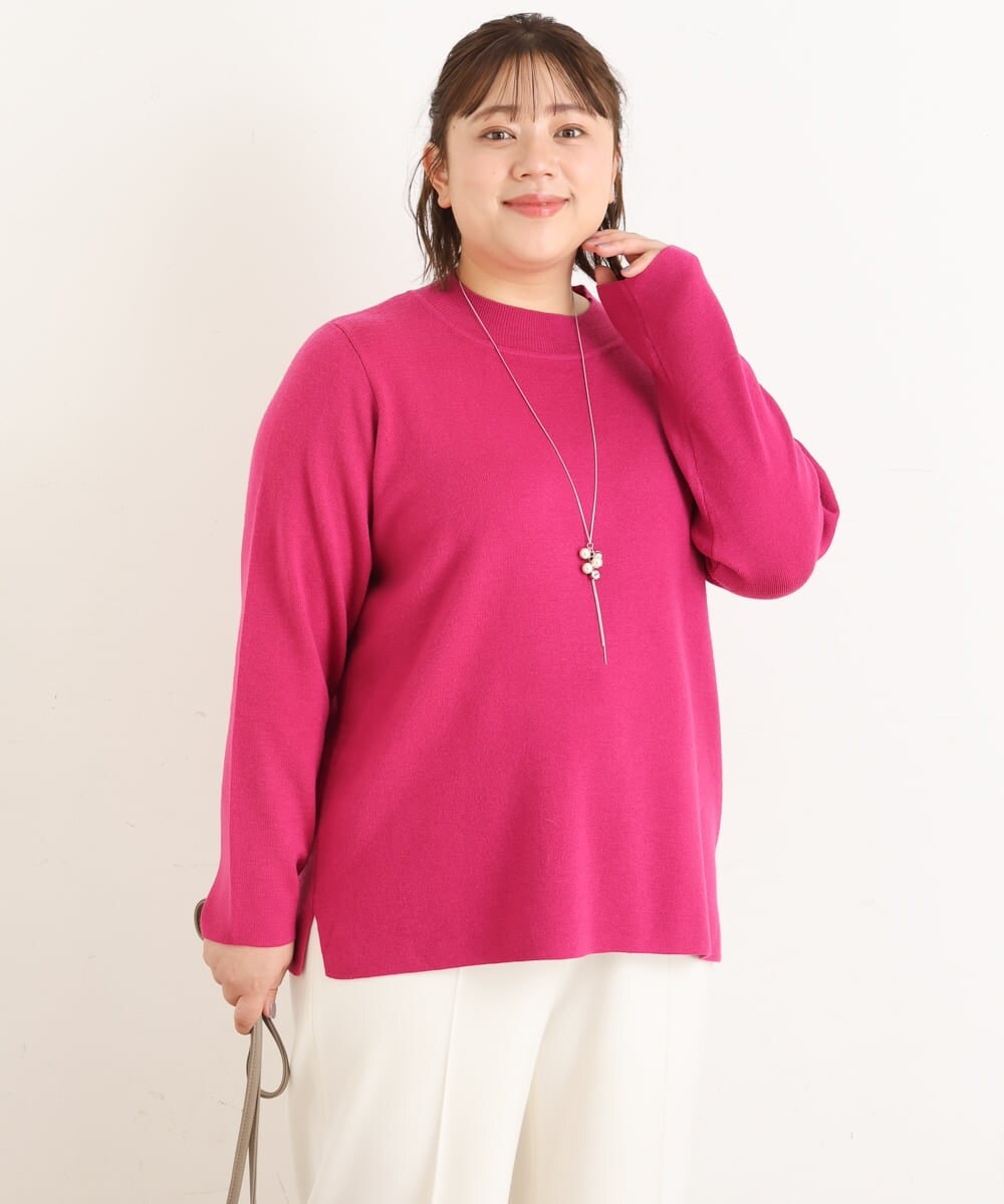 OLFAS03060 eur3(エウルキューブ) 【大きいサイズ】プチハイネックニット ピンク(03)