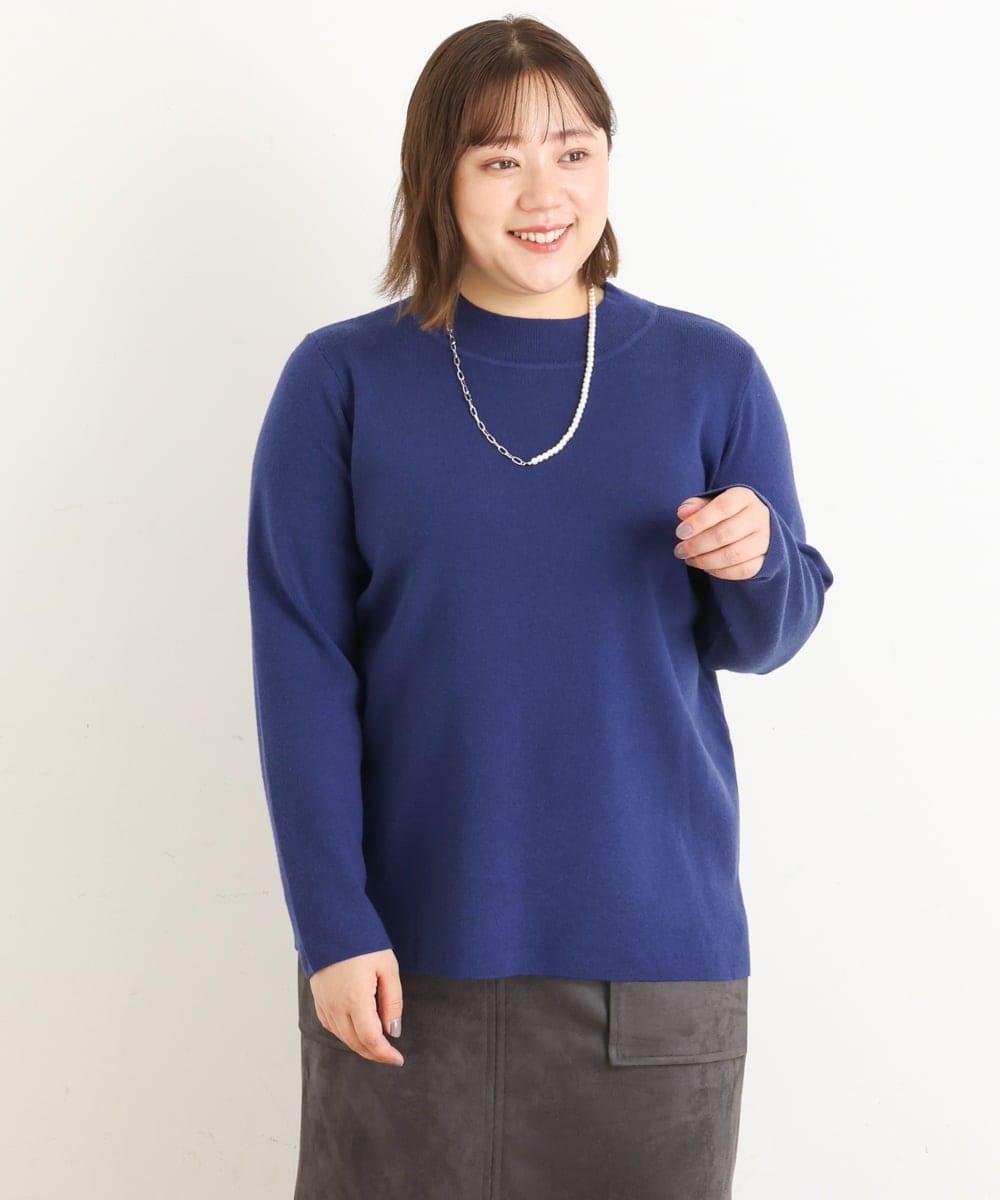 OLFAS03060 eur3(エウルキューブ) 【大きいサイズ】プチハイネックニット ネイビー(57)