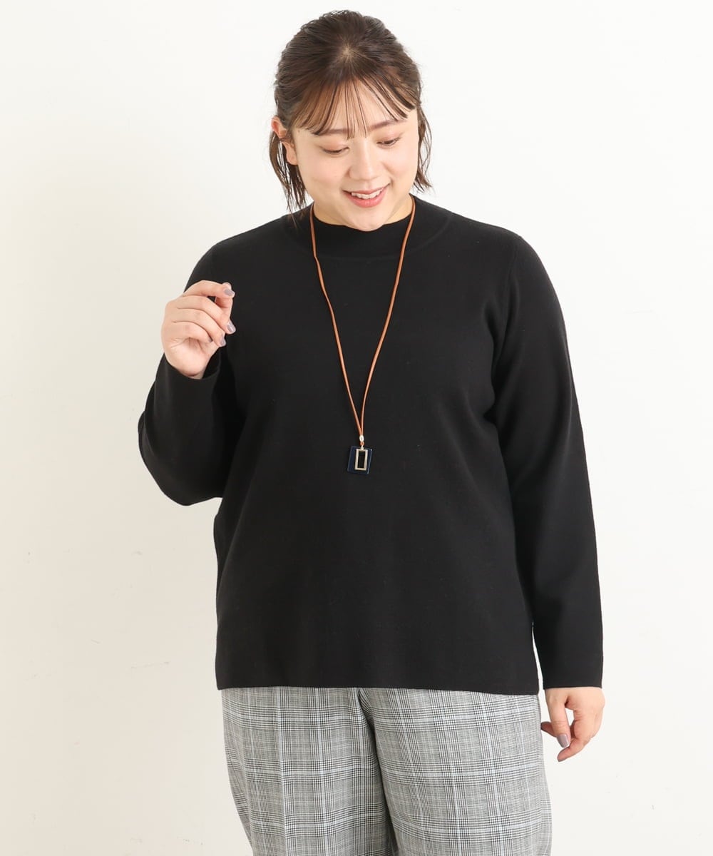 OLFAS03060 eur3(エウルキューブ) 【大きいサイズ】プチハイネックニット ブラック(94)