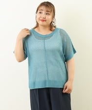 OLFHP08080 eur3(エウルキューブ) 【大きいサイズ/2点セット/11号サイズあり】メッシュニット＆タンクトップ ブルー(55)