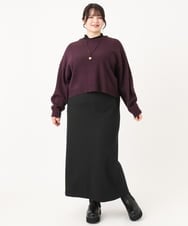 OLHAA17089 eur3(エウルキューブ) 【大きいサイズ】リブカットタイトスカート ブラック(94)