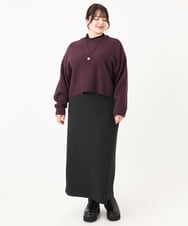 OLHAA17089 eur3(エウルキューブ) 【大きいサイズ】リブカットタイトスカート ブラック(94)