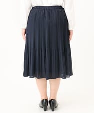 OLHBA15129 eur3(エウルキューブ) 【大きいサイズ】シフォンプリーツスカート ネイビー(57)