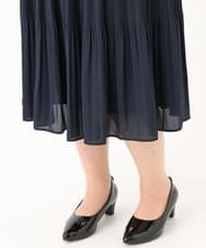 OLHBA15129 eur3(エウルキューブ) 【大きいサイズ】シフォンプリーツスカート ネイビー(57)