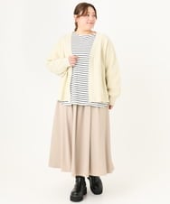 OLHCA08089 eur3(エウルキューブ) 【大きいサイズ/a.v.v×eur3】タックギャザースカート ベージュ(82)