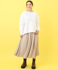 OLHCA08089 eur3(エウルキューブ) 【大きいサイズ/a.v.v×eur3】タックギャザースカート ベージュ(82)