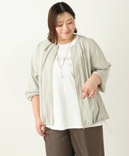 OLJEA05169 eur3(エウルキューブ) 【大きいサイズ】バックペプラムブルゾン ライトグリーン(30)