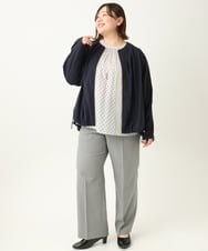 OLJEA05169 eur3(エウルキューブ) 【大きいサイズ】バックペプラムブルゾン ネイビー(57)