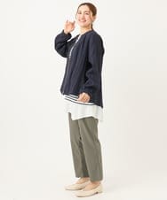 OLJEA05169 eur3(エウルキューブ) 【大きいサイズ】バックペプラムブルゾン ネイビー(57)