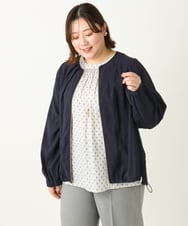 OLJEA05169 eur3(エウルキューブ) 【大きいサイズ】バックペプラムブルゾン ネイビー(57)