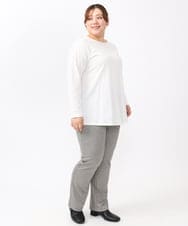 OLKAA28059 eur3(エウルキューブ) 【WEB先行販売】【大きいサイズ】コットンロゴ長袖Tシャツ ホワイト(90)