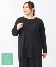 OLKAA28059 eur3(エウルキューブ) 【WEB先行販売】【大きいサイズ】コットンロゴ長袖Tシャツ ブラック(94)