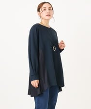 OLKAA34099 eur3(エウルキューブ) 【大きいサイズ】バックサテンチュニック ネイビー(57)