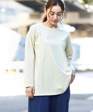 OLKDA04059 eur3(エウルキューブ) 【大きいサイズ】コットンロゴTシャツ ライトイエロー(20)