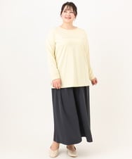 OLKDA04059 eur3(エウルキューブ) 【大きいサイズ】コットンロゴTシャツ ライトイエロー(20)