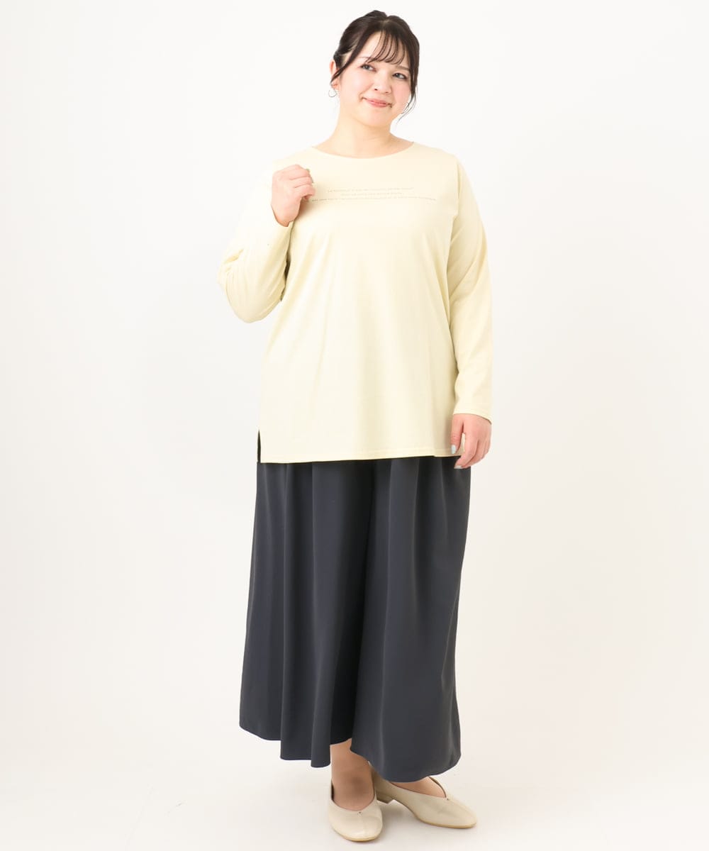 OLKDA04059 eur3(エウルキューブ) 【大きいサイズ】コットンロゴTシャツ ライトイエロー(20)