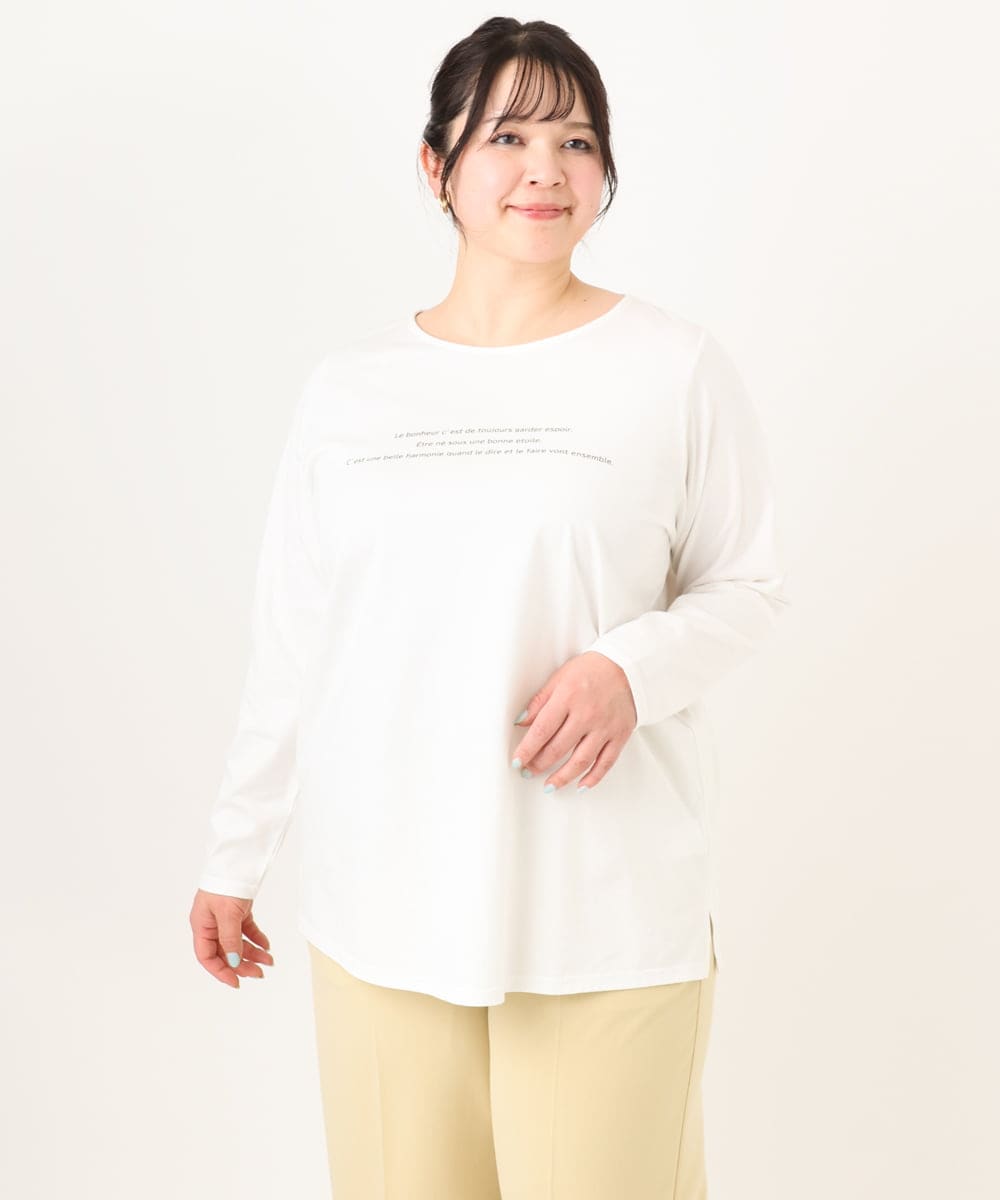 OLKDA04059 eur3(エウルキューブ) 【大きいサイズ】コットンロゴTシャツ ホワイト(90)