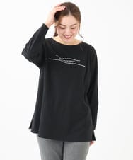 OLKDA04059 eur3(エウルキューブ) 【大きいサイズ】コットンロゴTシャツ ブラック(94)