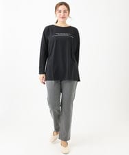 OLKDA04059 eur3(エウルキューブ) 【大きいサイズ】コットンロゴTシャツ ブラック(94)