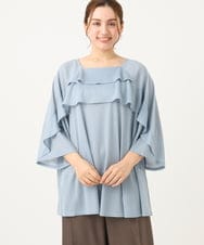 OLKEA18089 eur3(エウルキューブ) 【大きいサイズ】ラッフルカットソー ライトブルー(50)