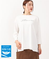 OLKJV13059 eur3(エウルキューブ) 【大きいサイズ/接触冷感】コットンロゴTシャツ ホワイト(90)