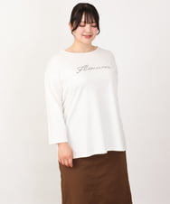 OLKJV13059 eur3(エウルキューブ) 【大きいサイズ/接触冷感】コットンロゴTシャツ ホワイト(90)