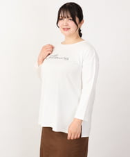 OLKJV13059 eur3(エウルキューブ) 【大きいサイズ/接触冷感】コットンロゴTシャツ ホワイト(90)