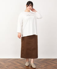 OLKJV13059 eur3(エウルキューブ) 【大きいサイズ/接触冷感】コットンロゴTシャツ ホワイト(90)