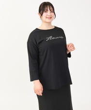 OLKJV13059 eur3(エウルキューブ) 【大きいサイズ/接触冷感】コットンロゴTシャツ ブラック(94)