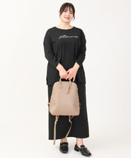 OLKJV13059 eur3(エウルキューブ) 【大きいサイズ/接触冷感】コットンロゴTシャツ ブラック(94)