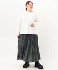 OLKKV07059 eur3(エウルキューブ) 【大きいサイズ】コットンロゴTシャツ ホワイト(90)