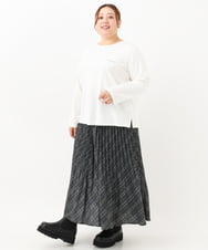 OLKKV07059 eur3(エウルキューブ) 【大きいサイズ】コットンロゴTシャツ ホワイト(90)