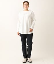 OLKLS13069 eur3(エウルキューブ) 【大きいサイズ/11号サイズあり】ドロップショルダーロゴTシャツ ホワイト(90)