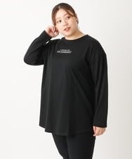 OLKLS13069 eur3(エウルキューブ) 【大きいサイズ/11号サイズあり】ドロップショルダーロゴTシャツ ブラック(94)