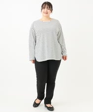 OLKLV17059 eur3(エウルキューブ) 【大きいサイズ】ドロップショルダーコットン長袖Tシャツ アイボリー(80)