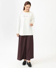 OLKLV17059 eur3(エウルキューブ) 【大きいサイズ】ドロップショルダーコットン長袖Tシャツ ホワイト(90)