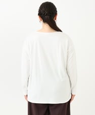 OLKLV17059 eur3(エウルキューブ) 【大きいサイズ】ドロップショルダーコットン長袖Tシャツ ホワイト(90)