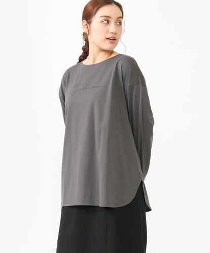 OLKLV17059 eur3 【大きいサイズ】ドロップショルダーコットン長袖Tシャツ