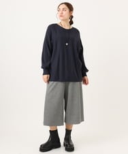 OLLBA27099 eur3(エウルキューブ) 【WEB先行販売】【大きいサイズ】ジャージーキュロットパンツ ダークグレー(93)