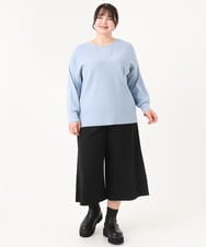 OLLBA27099 eur3(エウルキューブ) 【WEB先行販売】【大きいサイズ】ジャージーキュロットパンツ ブラック(94)