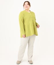 OLLBA34089 eur3(エウルキューブ) 【大きいサイズ】リブジャージーパンツ グレージュ(89)