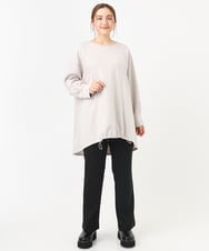 OLLBA34089 eur3(エウルキューブ) 【大きいサイズ】リブジャージーパンツ ブラック(94)