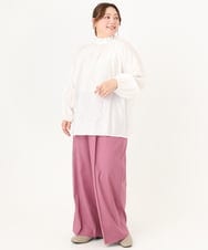 OLLCA08129 eur3(エウルキューブ) 【大きいサイズ】ストレッチワイドパンツ ピンク(03)