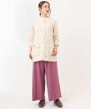 OLLCA08129 eur3(エウルキューブ) 【大きいサイズ】ストレッチワイドパンツ ピンク(03)