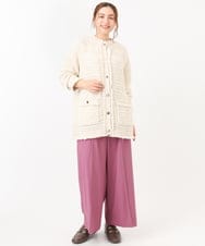 OLLCA08129 eur3(エウルキューブ) 【大きいサイズ】ストレッチワイドパンツ ピンク(03)