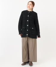 OLLCA08129 eur3(エウルキューブ) 【大きいサイズ】ストレッチワイドパンツ モカ(84)