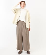 OLLCA08129 eur3(エウルキューブ) 【大きいサイズ】ストレッチワイドパンツ モカ(84)